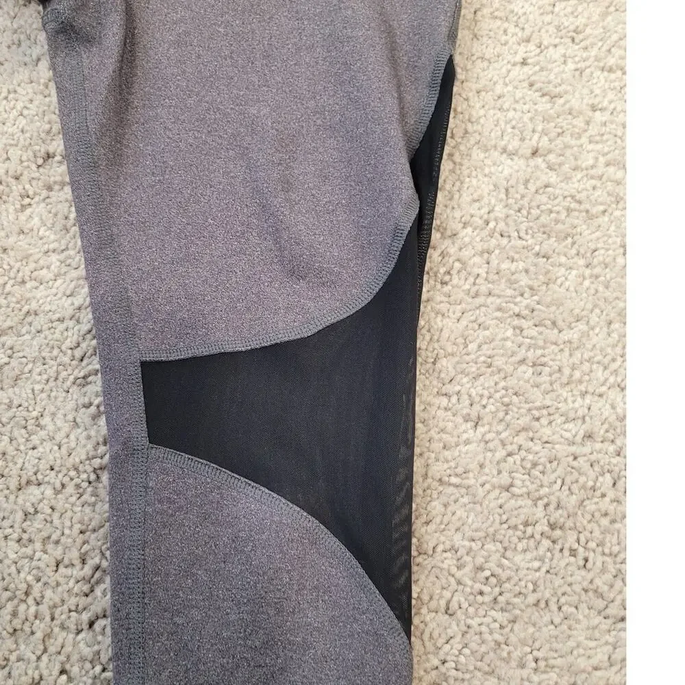 ALO Yoga Coast Leggings M Gray Mesh Stirrup Athleisure Y2K